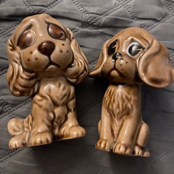Vintage Brown Ceramic Dog Figurines - Picture 1 of 2